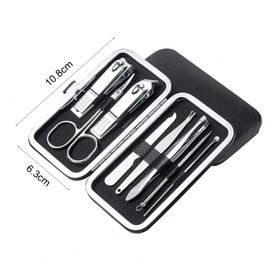 axGear Stainless Steel Manicure Pedicure Set Nail Clipper File Scissor Kit 8 Pieces