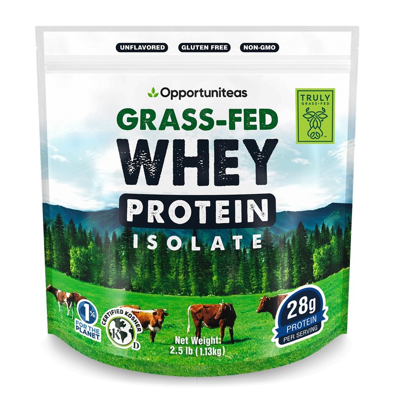Opportuniteas Grass Fed Whey Isolate Protein Powder – Unflavored, Heavy-Metal