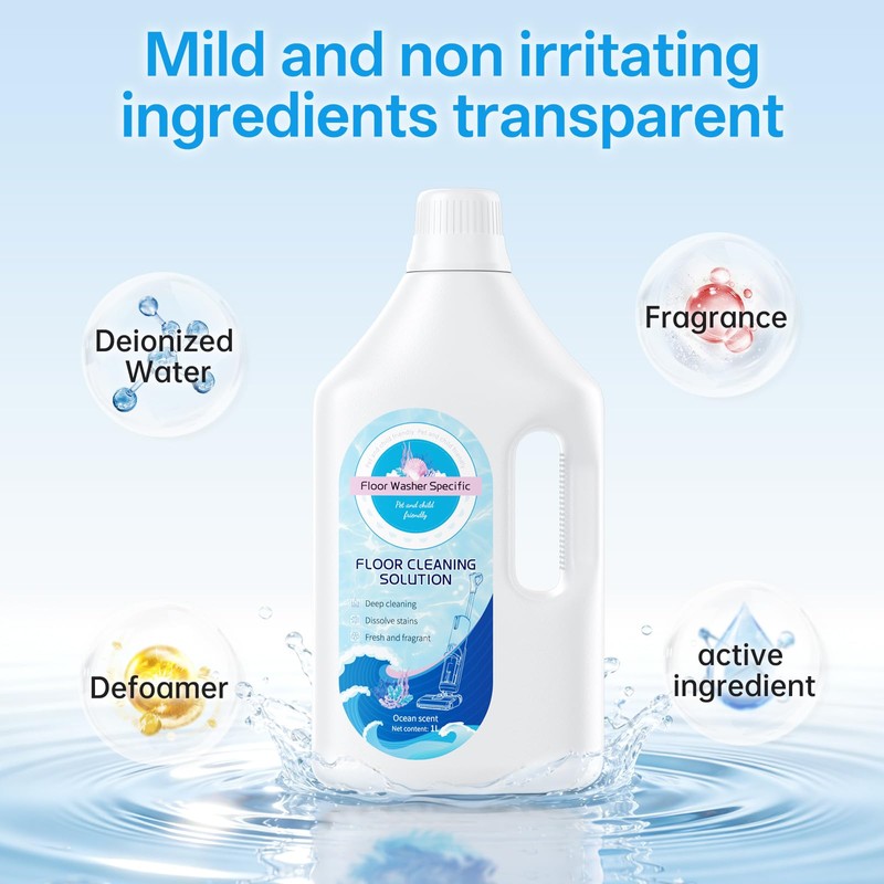 1L Fresh Ocean Scent Floor Cleaning Solution Compatible With Tineco