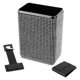 TUCKBOLD Auto Car Trash Can Durable Seat Back Trash Bin White 1 Pc 4.3" Length 2.8" Width 5.5" Height Plastic Rhinestone