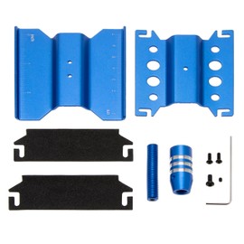 MEUS RACING RC Car Work Stand Repair Workstation 360° Rotation Lift Lower w/Screw Tray for Traxxas TRX4M Axial SCX24 FCX24 Arrma Redcat Losi 1/18 1/24 RC Crawler (Blue)