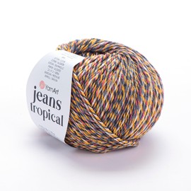 YarnArt Jeans Tropical Yarn - Variegated Fine Yarn 1 Skein/Ball 50 gr 174 yds Cotton Yarn Knitting Yarn Soft Yarn, Amigurumi, Crocheting, Turkish Yarn, 55% Cotton - 45% PAC (Poliacrylic) (610)