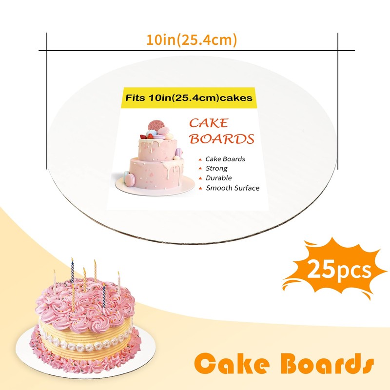 Yeplan Yeplan 25 Packs White Cake Boards,Cake Boards 10 inch