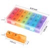 Weekly Pill Organizer,3-Times-A-Day 7 Day Pill Box Large Compartments Moisture-Proof