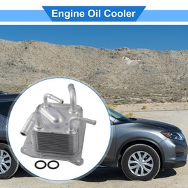 VekAuto Engine Oil Cooler Kit Compatible for Nissan Versa 2012-2019, Durable Aluminum Alloy Silver Tone Transmission Oil Cooler with O-ring Seals