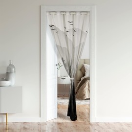 Mountain Door Curtain for Doorway Privacy, Wild Nature Tree Closet Door Cover Curtain for Bedroom Living Room, Gray Natural Insulated Thermal Curtain, Room Divider Curtain Cover 42x80 Inch 1 Panel