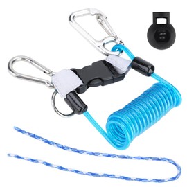Frdhee Elastic Spiral Cable Diving Reef Hook Anti-Lost Spring Coil Lanyard (Blue)