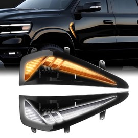 Wpeifc LED Front Fender Hood Bonnet Side Marker Light For Dodge Ram 1500 TRX 2021-2024 Turn Signal Light Daytime Running Light