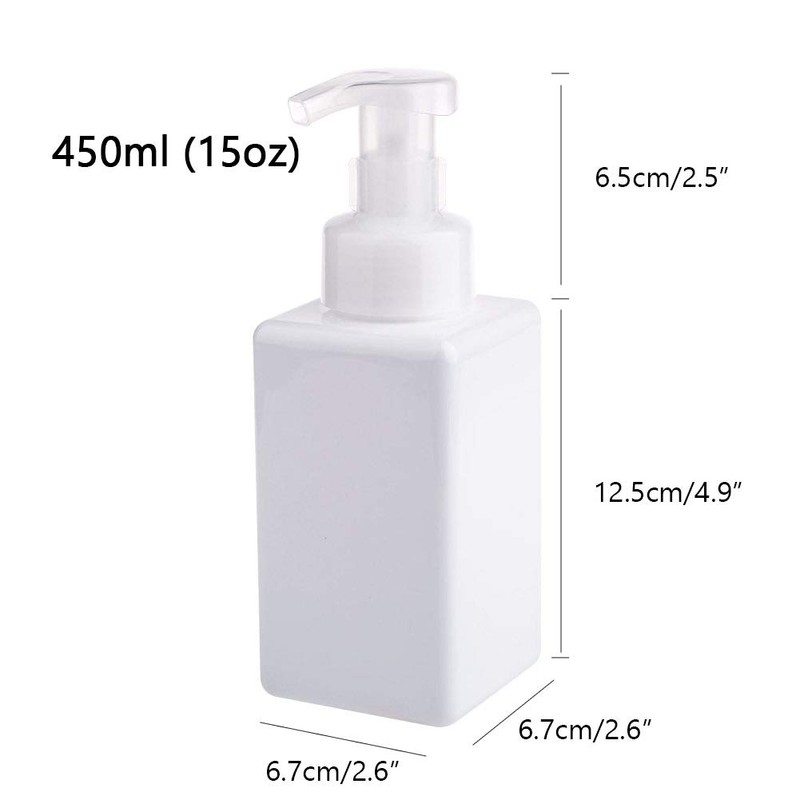 UUJOLY Foaming Soap Dispenser, 450ml (15oz) Refillable Pump Bottle Plastic