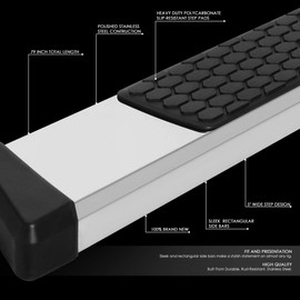 DNA MOTORING 5 Inches Wide Stainless Steel Side Step Nerf Bar Running Boards Compatible with 11-18 Ram 1500 Quad/Extended Cab,STEPB-ZTL-8244-SS