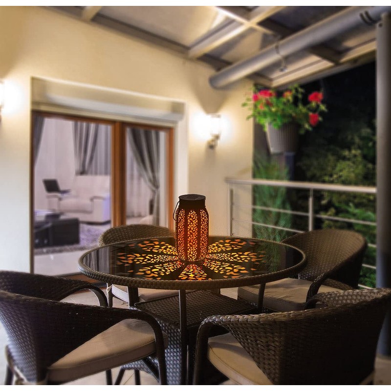 Lunartec Bluetooth Lantern: Smart Solar Lantern Metal RGB CCT LEDs