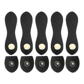 5 Set Leather Snap Buckles Soft Wearable DIY Sewing Leather Tab Closure for Handbags Shoulder Bags Purses Black Antique Brass Accessory