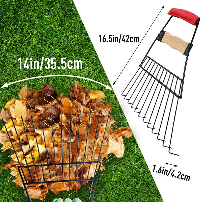 Colwelt Steel Leaf Scoops and Claws, Rugged Leaf Scoop for