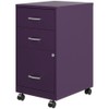 Space Solutions 18" D 3 Drawer Mobile Metal Organizer Cabinet
