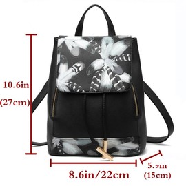 FiveloveTwo Womens Girls Fashion Backpack Rucksack PU Leather Backpack Purse Shoulder Hobo Bag Satchels Top-Handle Bags Black