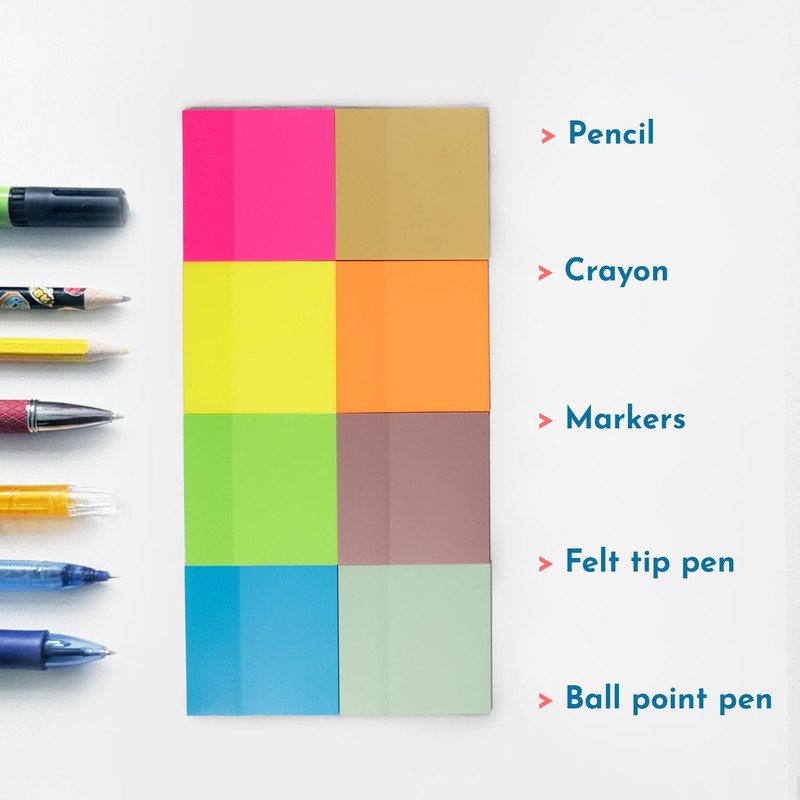 AbiVos 720 See Through Transparent Sticky Notes Set: Index Tabs,