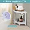 NALONE Corner Shower Stool, HDPE Shower Bench for Inside Shower,