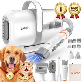 【LimitedTimeFlashSale】Afloia Dog Grooming Kit, Pet Grooming Vacuum & Dog Clippers & Dog Brush for Shedding with Vacuum Grooming Tools, Low Noise Dog Vacuum Hair Remover Pet Grooming Supplies:_Pink