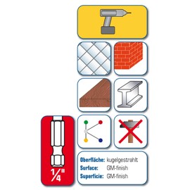 Alpen 27200400100"Profi Multicut" Tungsten Carbide Multi-Purpose Hex Drill Bits, Grey, 4 mm