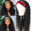 KLAIYI Headband Human Hair Wig Water Wave Curly Non Lace
