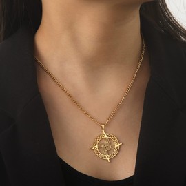 EUEAVAN St Brigid's Cross Saint Bridget Necklace Traditional Irish Celtic Cross Pendant Amulet Christian Pagan Religious Jewellery Woman Man Gift (set 2)