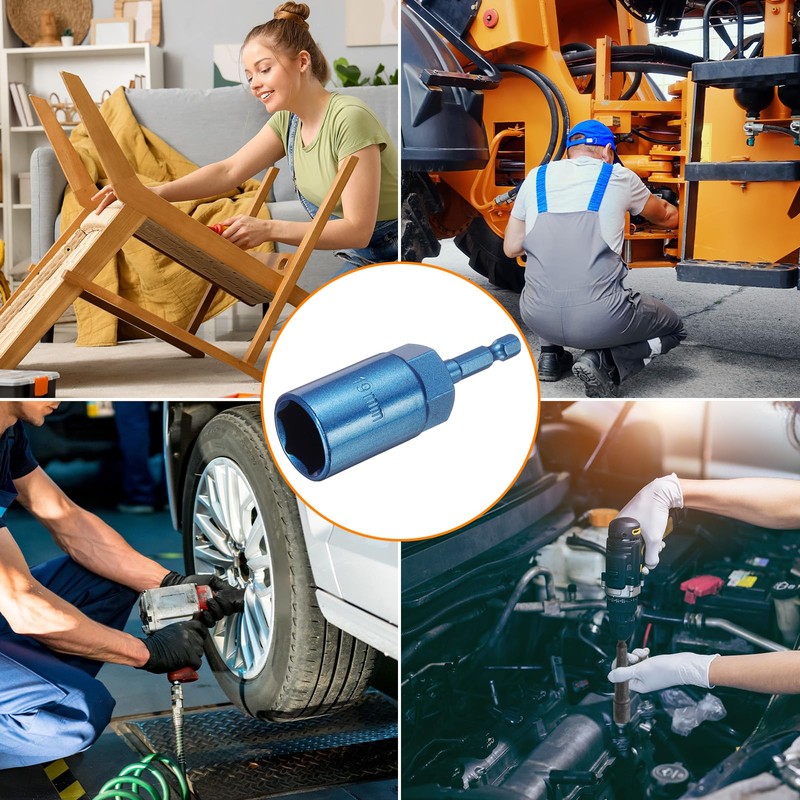 sourcing map Nut Driver 19mm Hex Drive Socket CR-V Steel