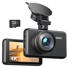 iZEEKER 4K Dash Cam Front with MicroSD Card, 4K 30FPS/1080P 60FPS Car Camera, Car Camera with Super Night Vision, WDR Emergency Recording, Parking Monitoring