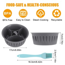 GTNCE Egg Poacher, Egg Boiler, Egg Boiler, 4 Eggs with an Oil Brush, Compatible with TM31, TM5, TM6 - Steam Cooking for Boiled and Poached Eggs, Accessories for Thermomix Cooking Basket and Egg