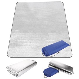 Aluminium Sleeping Mat, Foam Mats, 200 x 200 cm, Foldable Insulation Mat for Camping, Waterproof Thermal Mat, Anti-Moisture Floor Mat, Ultralight Insulating Blanket, Heat Insulating Camping Mat for