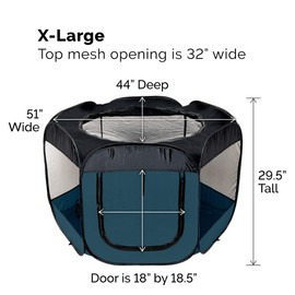 Furhaven Portable Dog Playpen Cat Tent, Pet playground/kennel foldable indoor outdoor zippered puppy crate - Sailor Blue, Extra Large