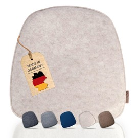 kontor28 - Seat Cushion Felt Handmade in Germany | Seat Cushion Chair 38 x 39 cm Made of rPET Felt Extra Soft and Robust Padding | Seat Cover Chair for Indoor and Outdoor Use | Beige Set of 2