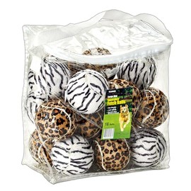 Tourna 5-Inch Large Tennis Squeaker Ball Fun Animal Print Dog Toy for Large Dogs - 18 Pack