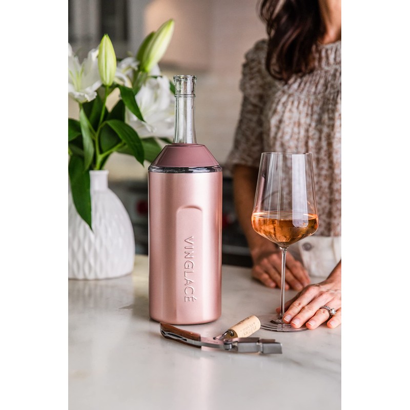 Vinglacé Wine Bottle Chiller- Portable Champagne Insulator- Stainless Steel Wine