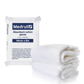 Medrull Gauze Large 90 cm x 5 m Medical Gauze "Premium" Gauze Bandages Fixing Bandages