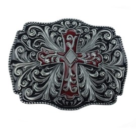 LKMY Mens Belt Buckle,3D Celtic Belt Buckle,American Western Cowboy Vintage Animal Belt Buckle,Jeans Accessorie for Men Women (shizihua red)