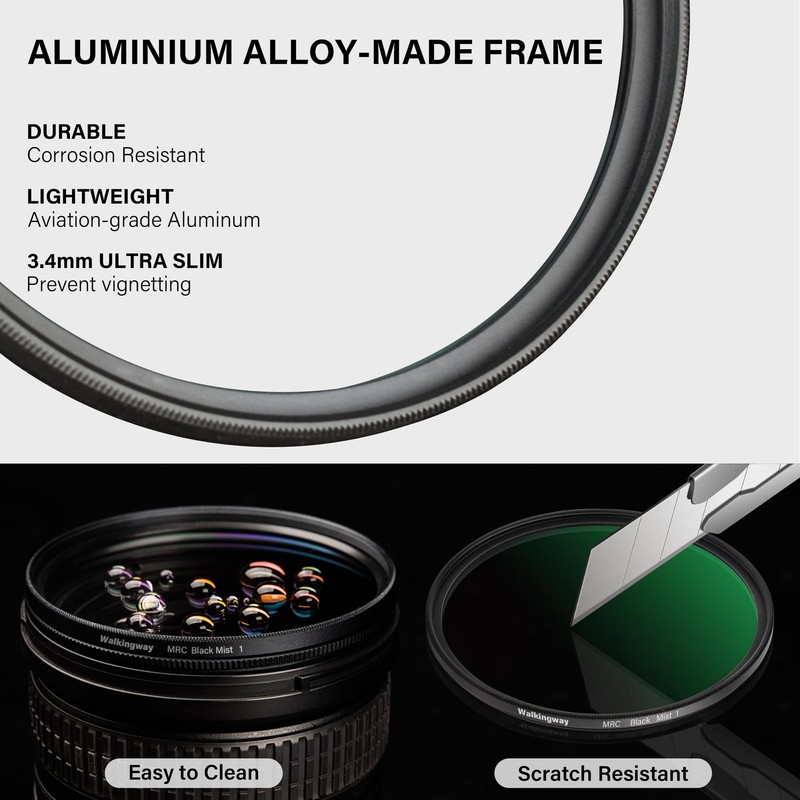 Walking Way 77MM Black Mist Filter 1 Pro Mist, 24-Layer