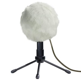 YOUSHARES Blue Snowball Microphone Furry Windscreen Pop Filter Muff - Microphone Fur Wind Protection Pop Protection for Blue Snowball Ice Microphone (White)