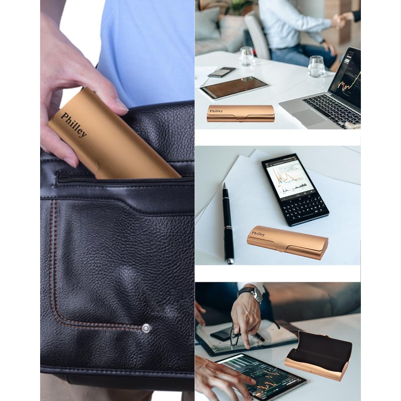 Philley Aluminum Ultra-Light Eyeglass Case Hard Shell Nearsighted Glasses Case