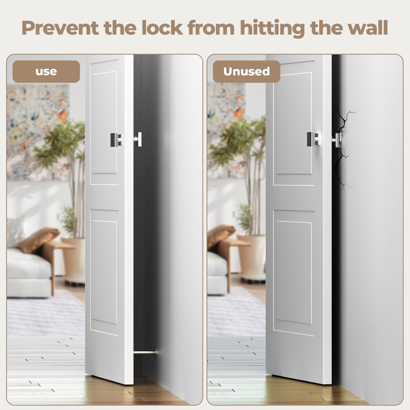 Mosike Door Stoppers, Sound Dampening Door Stop with Rubber Bumper,