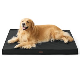 Lesure Outdoor Waterproof Dog Bed for Extra Large Dogs, Orthopedic Egg Crate Foam Pet Bed with Oxford Fabric Surface and Removable and Durable Cover, Machine Washable, 44''x32'', Black
