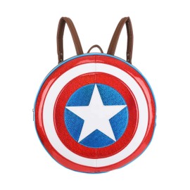 Loungefly Captain America Shield Backpack - The First Avenger Fashion Cosplay Bag for Heroes Standard