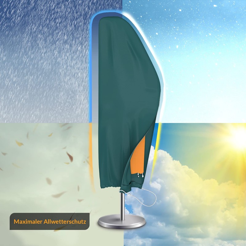Kronenburg Protective cover for parasol, winter-proof in green, for garden