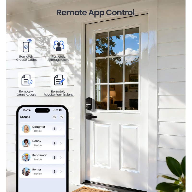 Veise VE017-B Fingerprint Smart Lock with 2 Lever Handles Set,
