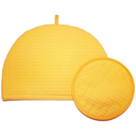 Santens Sun Compound Tenses Teacosy Small & Pot Mat Set Gioachino Rossini Cream (Made in Belgium Waffle Cloth use)