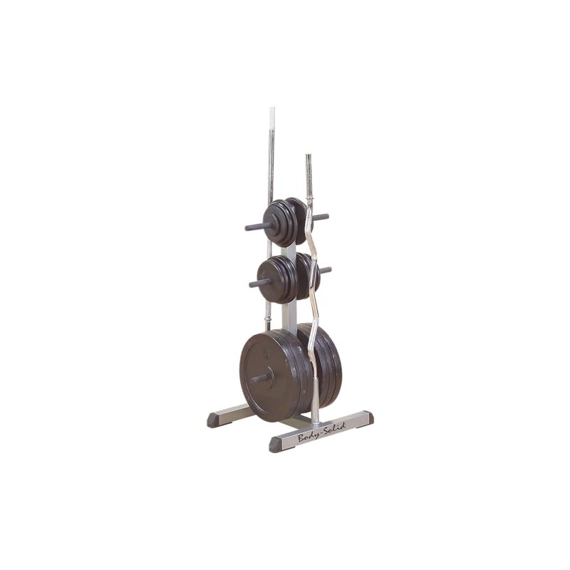 Body-Solid (GSWTB) Standard Weight Plates Tree & Bar Holder -