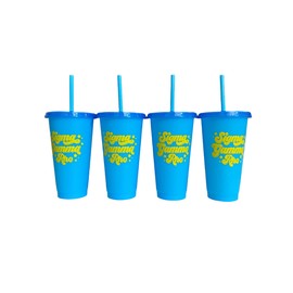 Sorority Shop Sigma Gamma Rho Glitter Color Changing Cups - Pack of 4 Reusable Cups with Lids and Straws, Sigma Gamma Rho Cup, Perfect Size 24 Oz Tumbler Cups, With Cool Retro Design Logo
