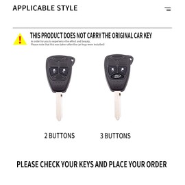 Ysbxitu Car Key Case Key Fob Fits Chrysler 300C Voyager Sebring Aspen Fits Dodge RAM Liberty Commander Grand Cherokee Metal Key Case Protective Cover (2 Buttons Silver)