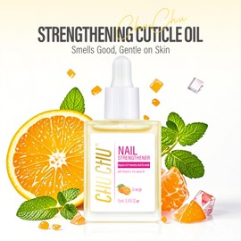 CHUCHU Nail Growth and Strengthener - Orange Scent Nail Repair Moisturizing Treatment - Natural Jojoba Vitamin B & E Cuticle Oil for Dry Cracked Nails