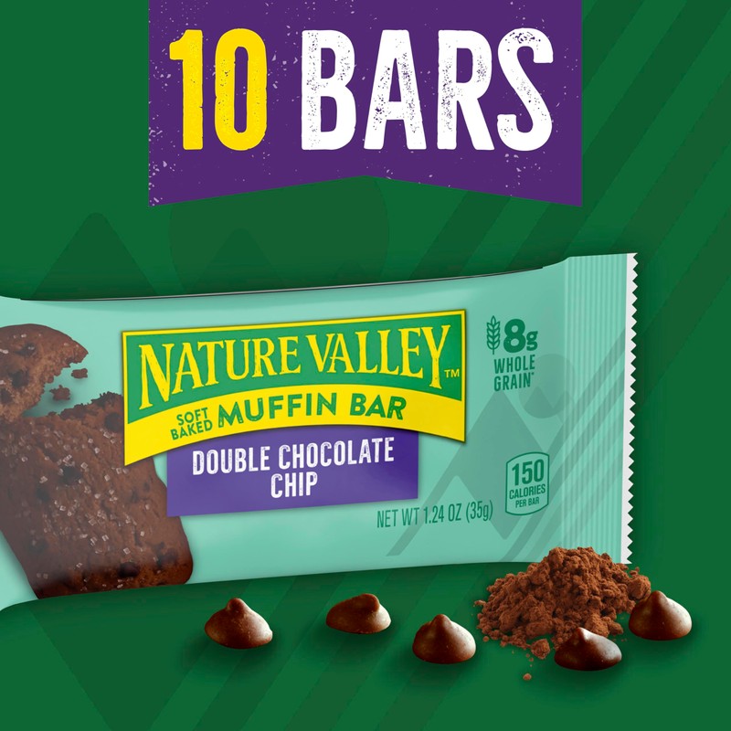 Nature Valley Soft Baked Muffin Bars, Double Chocolate Chip, 10