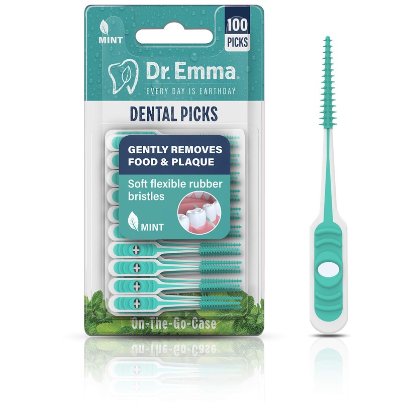 Dr. Emma Dental Picks Mint Brush Picks 100Ct/Pack, 2 Packs